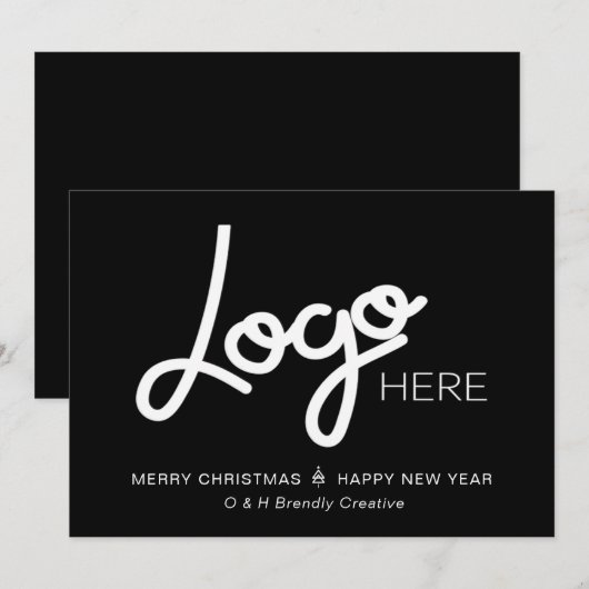 Zakelijke Logo/foto Moderne kerstvakantie Kaart (Voorkant / Achterkant)