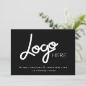 Zakelijke Logo/foto Moderne kerstvakantie Kaart (Staand voorkant)