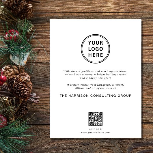 Zakelijke Logo Foto QR Code Corporate Christmas Feestdagenkaart