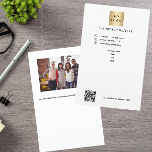 Zakelijke logo foto qr code flyer