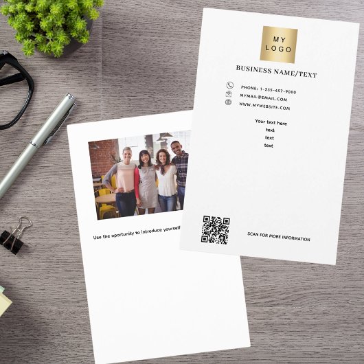 Zakelijke logo foto qr code flyer