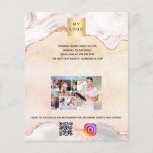 Zakelijke logo foto qr code instagram marmer flyer