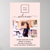 Zakelijke logo foto welkom blush roze goud poster (Voorkant)