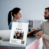 Zakelijke logo foto welkom openingstijden QR-code Reclamebord Met Voetstuk