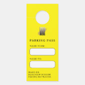 Zakelijke Logo Gast Parkeerpas Hang op Spiegel Deurhanger (Voorkant)