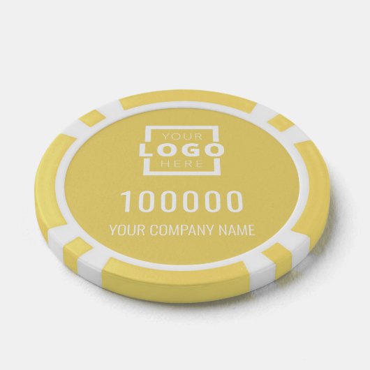 Zakelijke Logo Geel Poker Chips (Enkel)