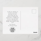Zakelijke Logo Gelukkig Nieuwjaar | Zwart goud Folie Feestdagen Briefkaart (Achterkant)