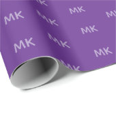 Zakelijke Logo Gepersonaliseerde Initialen paarse Cadeaupapier (Rol Hoek)