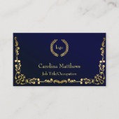 Zakelijke Logo Gold Foil Peacock Corner Blu Visitekaartje (Voorkant)