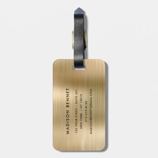 Zakelijke Logo Gold Professional Reizen Bagagelabel (Achterkant verticaal)
