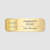 Zakelijke logo gold werknemer magnetisch naamplaatje (Voorkant)