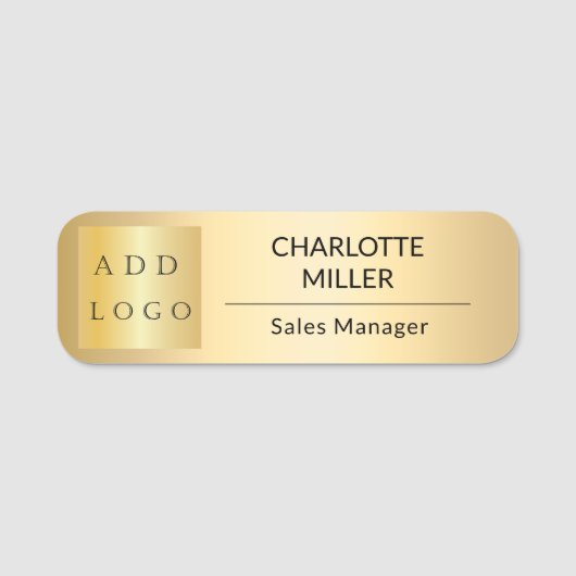 Zakelijke logo gold werknemer magnetisch naamplaatje (Voorkant)