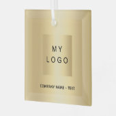 Zakelijke logo gouden kerst glas ornament (Voorkant links)