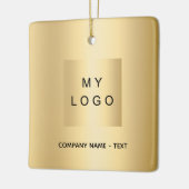 Zakelijke logo gouden kerst keramisch ornament (Links)