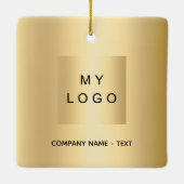 Zakelijke logo gouden kerst keramisch ornament (Achterkant)