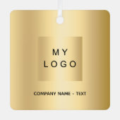 Zakelijke logo gouden kerst metalen ornament (Voorkant)
