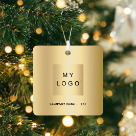 Zakelijke logo gouden kerst metalen ornament