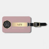 Zakelijke Logo - Gouden Metaal monogrammed Naam Bagagelabel (Voorkant horizontaal)