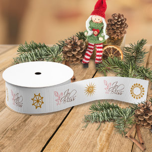 Zakelijke Logo, Gouden Sneeuwvlokken, Branded Gift Grosgrain Lint