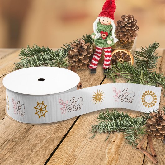 Zakelijke Logo, Gouden Sneeuwvlokken, Branded Gift Grosgrain Lint