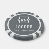 Zakelijke Logo Grey Poker Chips (Enkel)