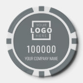 Zakelijke Logo Grey Poker Chips (Voorkant)