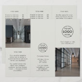 Zakelijke Logo Grijs 3 Foto Trifold Brochure (Voorkant / Achterkant)
