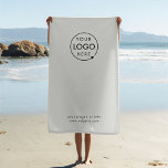 Zakelijke Logo | Grijze Minimalistische promotiesw Strandlaken<br><div class="desc">Een eenvoudige zilvergrijze zakelijke strandlaken sjabloon in een moderne minimalistische stijl die eenvoudig kan worden bijgewerkt met uw bedrijf logo,  slogan en bedrijfsgegevens. #beachtowel #logo #business #swag</div>