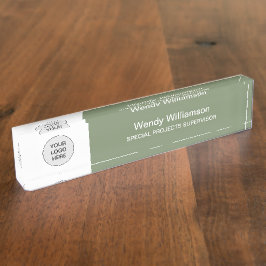 Zakelijke Logo Groene Desk Naambordje