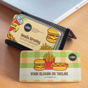 Zakelijke Logo   Hamburger Hotdog-thema Visitekaartje
