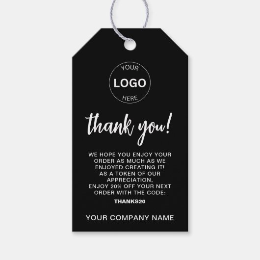 Zakelijke Logo Hang Label Prijs Swing Care Details Cadeaulabel (Voorkant)