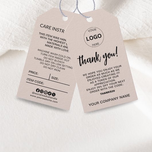 Zakelijke Logo Hang Label Prijs Swing Care Details Cadeaulabel