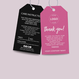 Zakelijke Logo Hang Label Prijs Verzorgingsinstruc Cadeaulabel