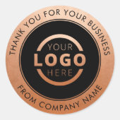 Zakelijke Logo - Hartelijk dank, koper Ronde Sticker (Voorkant)