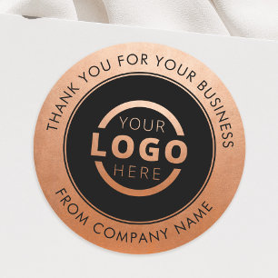 Zakelijke Logo - Hartelijk dank, koper Ronde Sticker