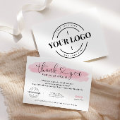 Zakelijke Logo Hartelijk dank voor Blush roze scri Bedankkaart