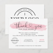 Zakelijke Logo Hartelijk dank voor Blush roze scri Kaart (Voorkant / Achterkant)