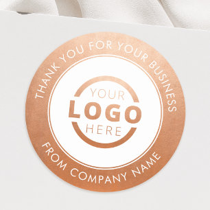 Zakelijke Logo - Hartelijk dank voor Roos Gold Ronde Sticker