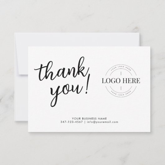 Zakelijke Logo Hartelijk dank voor uw inkooporder Bedankkaart (Achterkant)