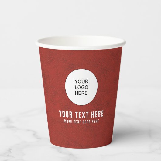Zakelijke Logo hier stijlvolle Creëer uw eigen kof Papieren Bekers (Achterkant)
