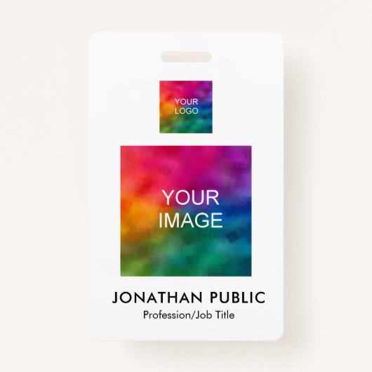 Zakelijke Logo Hier Werknemer Fotonaam en titel Badge (Voorkant)