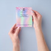 Zakelijke logo holografisch zwart roze glitter flyer (Hand)