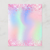 Zakelijke logo holografische roze glans flyer (Achterkant)