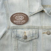 Zakelijke Logo ID Bruin Faux Hood Oval Naamplaatje (In situ)