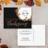 Zakelijke logo in Herfst Krans Happy Thanksgiving Briefkaart