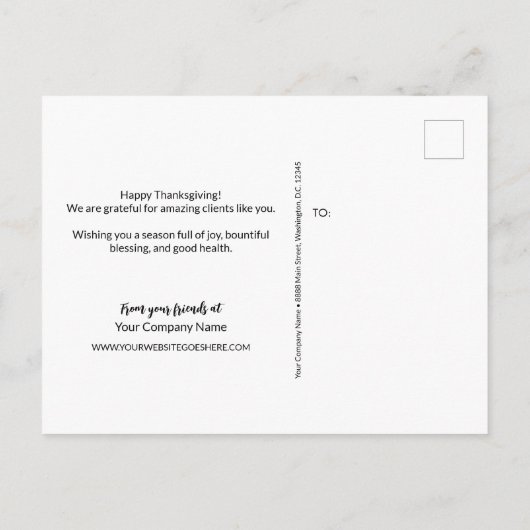 Zakelijke logo in Herfst Krans Happy Thanksgiving Briefkaart (Achterkant)