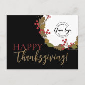 Zakelijke logo in Herfst Krans Happy Thanksgiving Briefkaart (Voorkant)