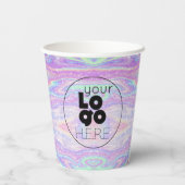 Zakelijke Logo iriserende Glitter Paper Party Cups Papieren Bekers (Achterkant)
