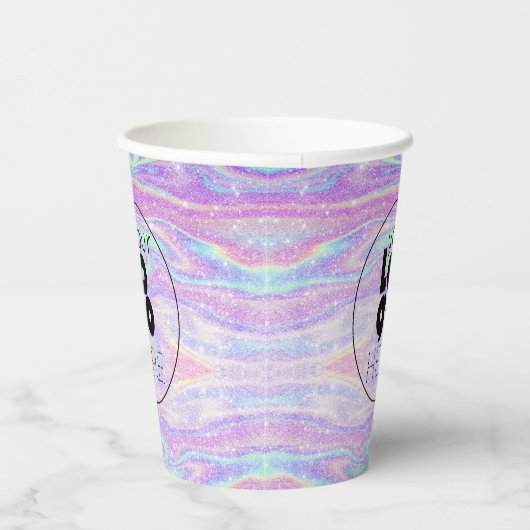 Zakelijke Logo iriserende Glitter Paper Party Cups Papieren Bekers (Rechts)