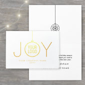 Zakelijke Logo JOY Kerst Ornament Chic Holiday Folie Kaarten